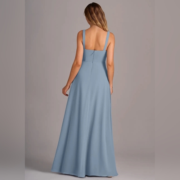 Azazie Dusty Blue Debra Chiffon Convertible Bridesmaid Dress - Picture 4 of 6